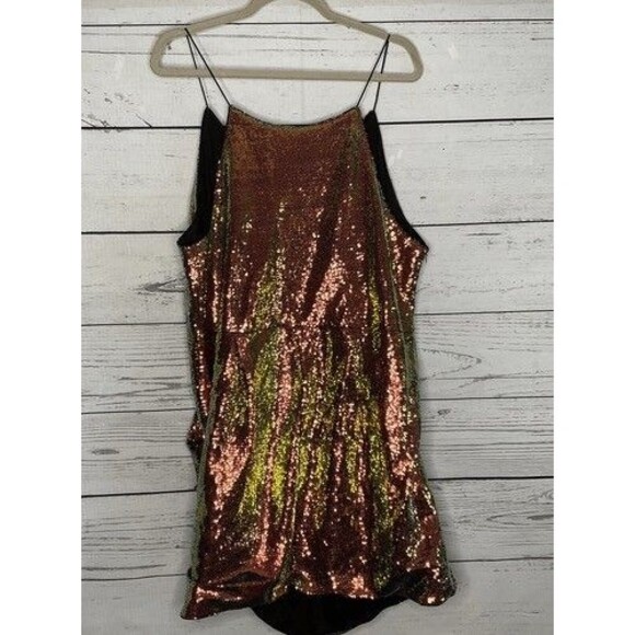 Club London Homecoming Sequinned Evening Cami Mini Dress Women Size 20 Gold - Picture 8 of 9
